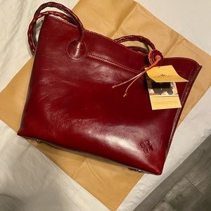 Patricia Nash Eastleigh Oxblood leather tote